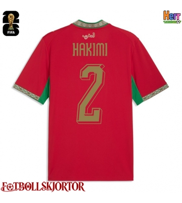 Marocko Achraf Hakimi #2 Hemmatröja VM 2026 Kortärmad